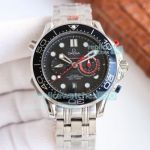 Replica Omega Seamaster Diver 300M America's Cup Chronograph Watch Black Dial 44MM